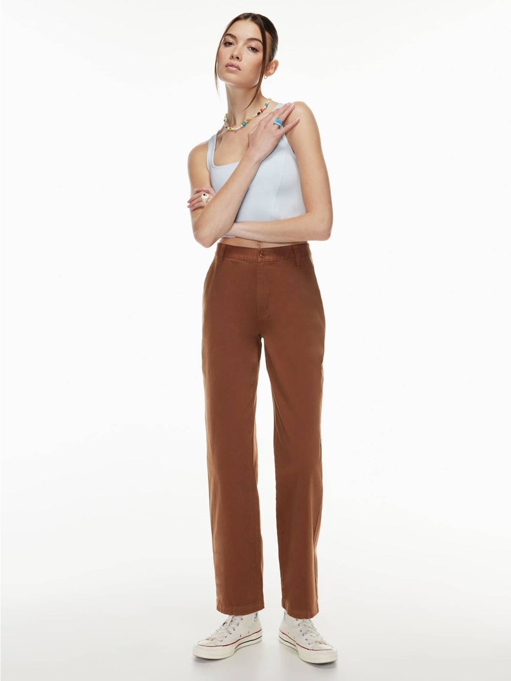 Aritzia Sunday Best Jaden Pant High Waist Chino Pants Brown Size 00 EUC